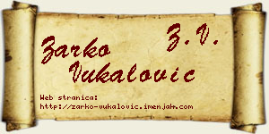 Žarko Vukalović vizit kartica